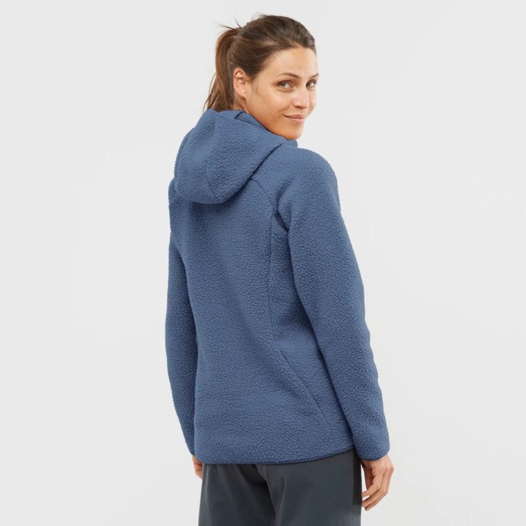 Chaquetas Salomon Outline Warm Teddy Full Zip Mujer Azules | MX XMJI327